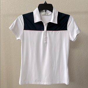 Bugatchi White and Navy Polo Shirt